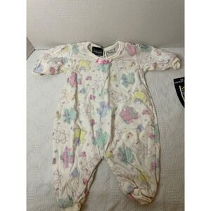 Center Aisle Newborn Baby Girl Footie Pajamas Pink Yellow Blue Teddy Bear 6-9M